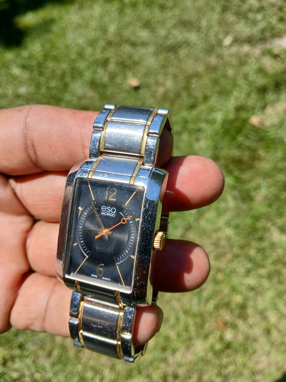 Mens Movado ESQ Synthesis Two-Tone Black Dial Men's Watch